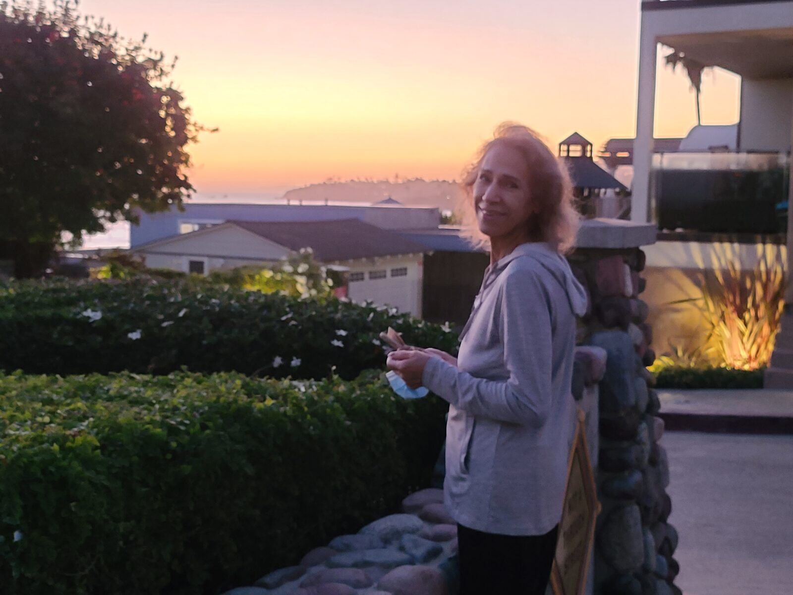 A loved one enjoying a quiet evening outdoors