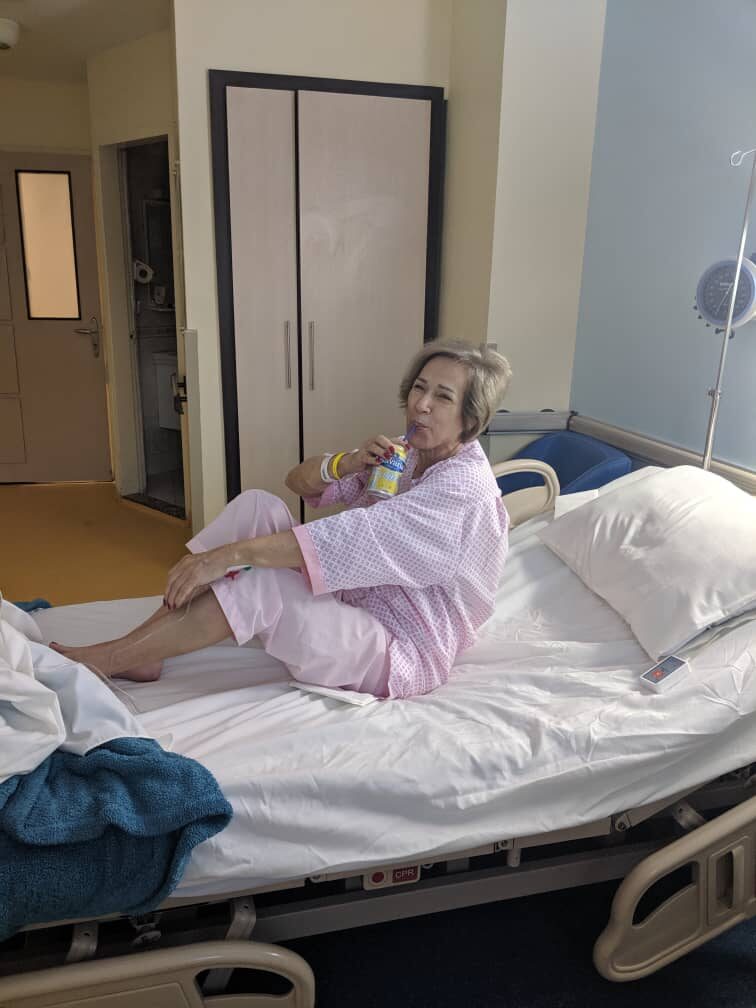 A patient resting comfortably during treatment